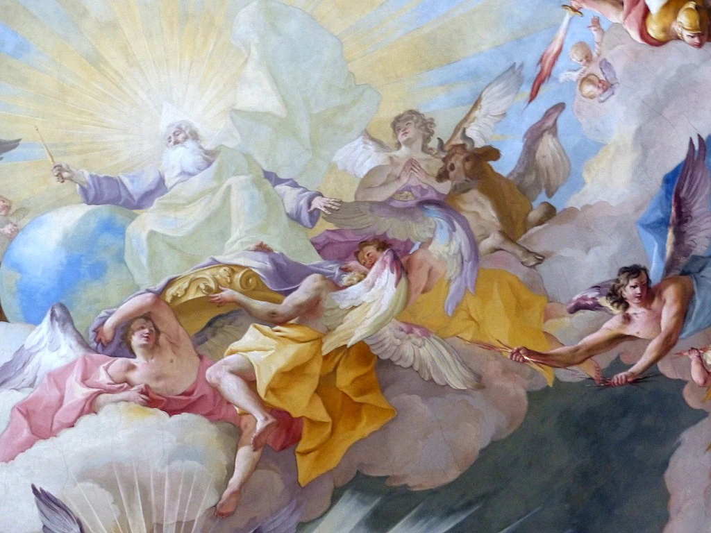 Affresco nella chiesa di Stift Altenburg di Paul Troger, raffigurante scene dell'apocalisse - dettaglio3